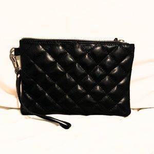 Leather Quilted Wristlet